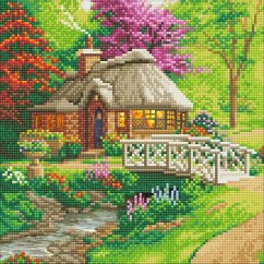 Craft Buddy CAK-TK2M - Crystal Art, Friendship Cottage, Thomas Kinkade Kit, 30 x 30 cm