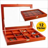 Vitrine aus Holz mit 12 Fächern