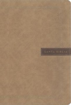 Nbla, Santa Biblia, Letra Supergigante, Leathersoft, Beige, Palabras de Jesus En Rojo, Comfort Print - Vida