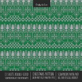 Christmas Pattern Scrapbook Paper Pad 8x8 Decorative Scrapbooking Kit for Cardmaking Gifts, DIY Crafts, Printmaking, Papercrafts, Green Knit Ugly Sweater Style