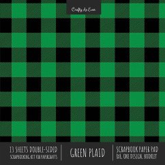 Green Plaid Scrapbook Paper Pad 8x8 Decorative Scrapbooking Kit for Cardmaking Gifts, DIY Crafts, Printmaking, Papercrafts, Check Pattern Designer Paper - Crafty As Ever