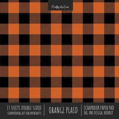 Orange Plaid Scrapbook Paper Pad 8x8 Decorative Scrapbooking Kit for Cardmaking Gifts, DIY Crafts, Printmaking, Papercrafts, Check Pattern Designer Paper - Crafty As Ever