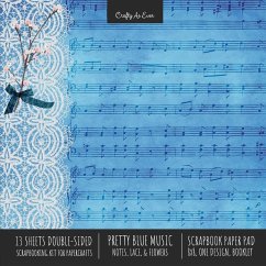 Pretty Blue Music Scrapbook Paper Pad 8x8 Decorative Scrapbooking Kit for Cardmaking Gifts, DIY Crafts, Printmaking, Papercrafts, Notes Lace Flowers Designer Paper - Crafty As Ever