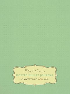 Large 8.5 x 11 Dotted Bullet Journal (Sea Foam Green #16) Hardcover - 245 Numbered Pages - Blank Classic