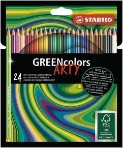 Umweltfreundlicher Buntstift - STABILO GREENcolors - ARTY - 24er Pack - mit 24 verschiedenen Farben