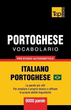 Cover Portoghese Vocabolario - Italiano-Portoghese Brasiliano - per studio autodidattico - 9000 parole