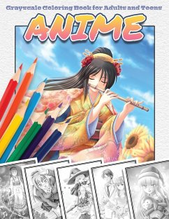 Anime Grayscale Coloring Book for Adults and Teens - Publishing, Draconis