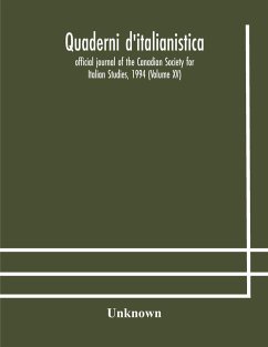 Quaderni d'italianistica; official journal of the Canadian Society for Italian Studies, 1994 (Volume XV) - Unknown