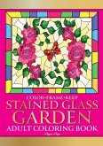 Color Frame Keep. Adult Coloring Book STAINED GLASS GARDEN
