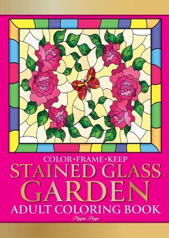 Color Frame Keep. Adult Coloring Book STAINED GLASS GARDEN - Page, Pippa