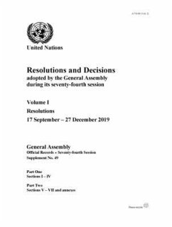 Resolutions and Decisions Adopted by the General Assembly During Its Seventy-Fourth Session: Resolutions, 17 September - 27 December 2019