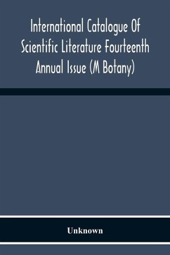 Cover International Catalogue Of Scientific Literature Fourteenth Annual Issue (M Botany)