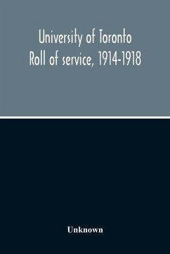 Cover University Of Toronto Roll Of Service, 1914-1918