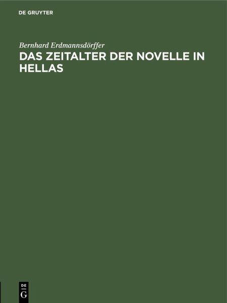 Das Zeitalter der Novelle in Hellas (eBook, PDF)