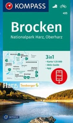 KOMPASS Wanderkarte 455 Brocken, Nationalpark Harz, Oberharz 1:25T