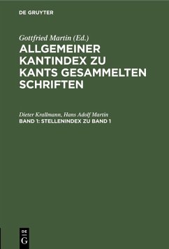 Stellenindex zu Band 1 (eBook, PDF) - Krallmann, Dieter; Martin, Hans Adolf