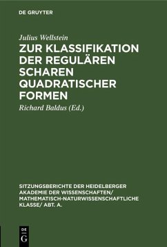 Cover Zur Klassifikation der regulären Scharen quadratischer Formen (eBook, PDF)