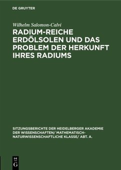 Cover Radium-reiche Erdölsolen und das Problem der Herkunft ihres Radiums (eBook, PDF)