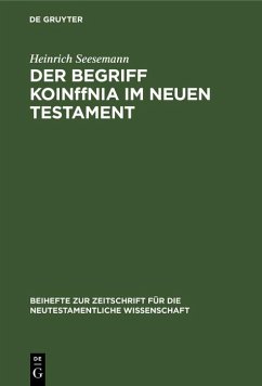 Cover Der Begriff KoinOnia im Neuen Testament (eBook, PDF)