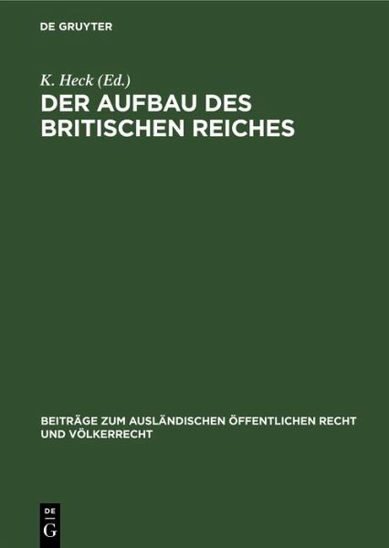 Der Aufbau des britischen Reiches (eBook, PDF)