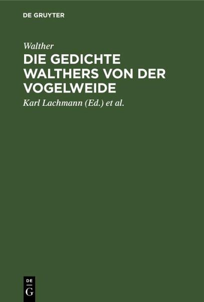 Die Gedichte Walthers von der Vogelweide (eBook, PDF)