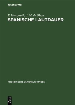 Spanische Lautdauer (eBook, PDF) - Menzerath, P.; Oleza, J. M. de