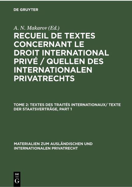 Textes des Traités Internationaux/ Texte der Staatsverträge (eBook, PDF)