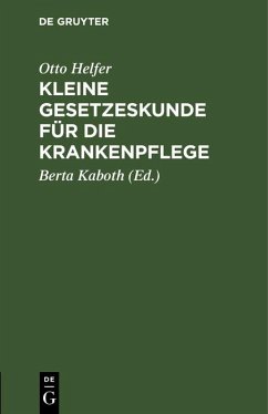 Cover Kleine Gesetzeskunde für die Krankenpflege (eBook, PDF)