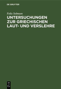 Cover Untersuchungen zur griechischen Laut- und Verslehre (eBook, PDF)