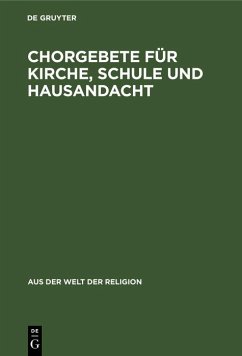 Cover Chorgebete für Kirche, Schule und Hausandacht (eBook, PDF)