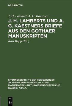 Cover J. H. Lamberts und A. G. Kaestners Briefe aus den Gothaer Manuskripten (eBook, PDF)