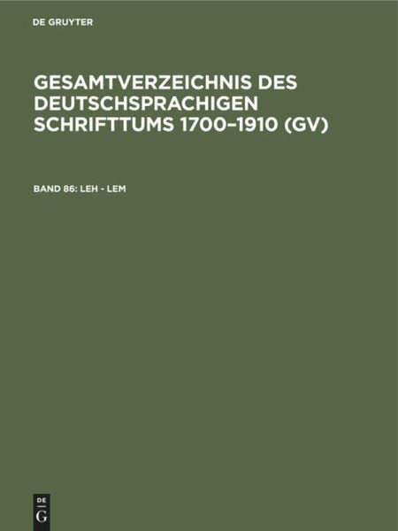 Leh - Lem (eBook, PDF) Leh - Lem (eBook, PDF)