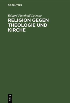 Cover Religion gegen Theologie und Kirche (eBook, PDF)