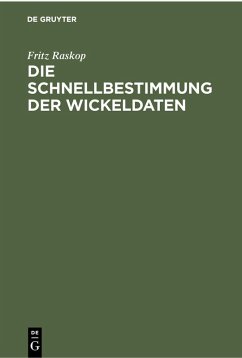 Die Schnellbestimmung der Wickeldaten (eBook, PDF) - Raskop, Fritz
