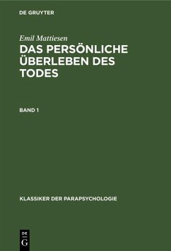 Cover Emil Mattiesen: Das persönliche Überleben des Todes. Band 1 (eBook, PDF)