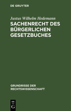 Cover Sachenrecht des Bürgerlichen Gesetzbuches (eBook, PDF)