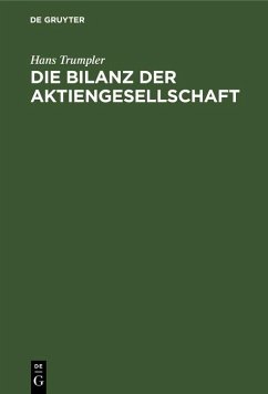 Die Bilanz der Aktiengesellschaft (eBook, PDF) - Trumpler, Hans