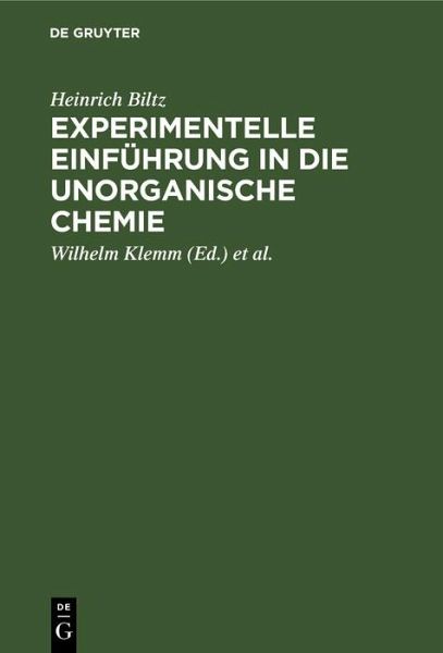 Experimentelle Einführung in die unorganische Chemie (eBook, PDF) Experimentelle Einführung in die unorganische Chemie (eBook, PDF)