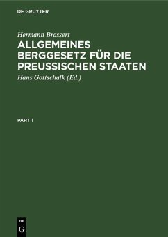 Cover Allgemeines Berggesetz für die preussischen Staaten (eBook, PDF)