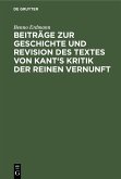 Beiträge zur Geschichte und Revision des Textes von Kant's Kritik der reinen Vernunft (eBook, PDF)
