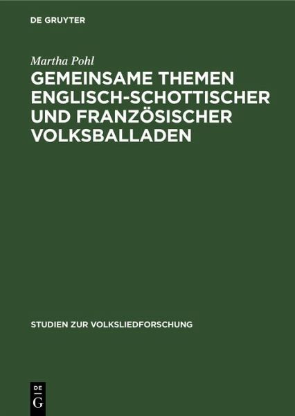 Gemeinsame Themen englisch-schottischer und französischer Volksballaden (eBook, PDF)