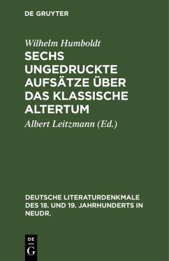 Cover Sechs ungedruckte Aufsätze über das klassische Altertum (eBook, PDF)