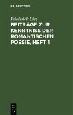 Beiträge zur Kenntniß der romantischen Poesie, Heft 1 (eBook, PDF)