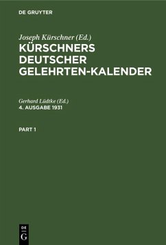 Kürschners Deutscher Gelehrten-Kalender. 4. Ausgabe 1931 (eBook, PDF)