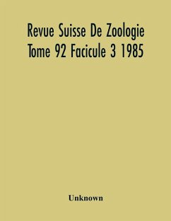 Cover Revue Suisse De Zoologie Tome 92 Facicule 3 1985 , Annales De La Societe Zoologique Suisse Et Du Museum D'Histoire Naturelle De Geneve