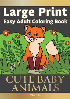 Easy Adult Coloring Book CUTE BABY ANIMALS - Page, Pippa