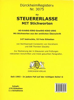 DürckheimRegister® STEUERERLASSE MIT Stichworten