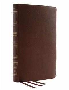 Nkjv, Reference Bible, Classic Verse-By-Verse, Center-Column, Genuine Leather, Brown, Red Letter, Comfort Print - Thomas Nelson
