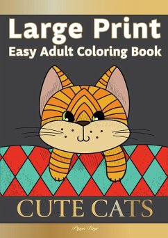 Large Print Easy Adult Coloring Book CUTE CATS - Page, Pippa