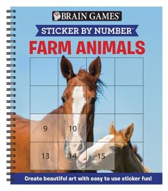Brain Games - Sticker by Number: Farm Animals (Easy - Square Stickers) - Publications International Ltd; New Seasons; Brain Games